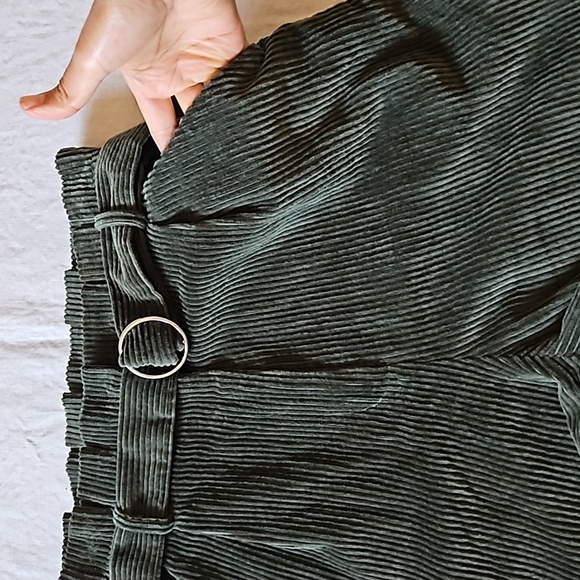 Revolve Majorelle Benedict Corduroy Pants Paperbag Belted Wide Leg Olive Small - Picture 11 of 17